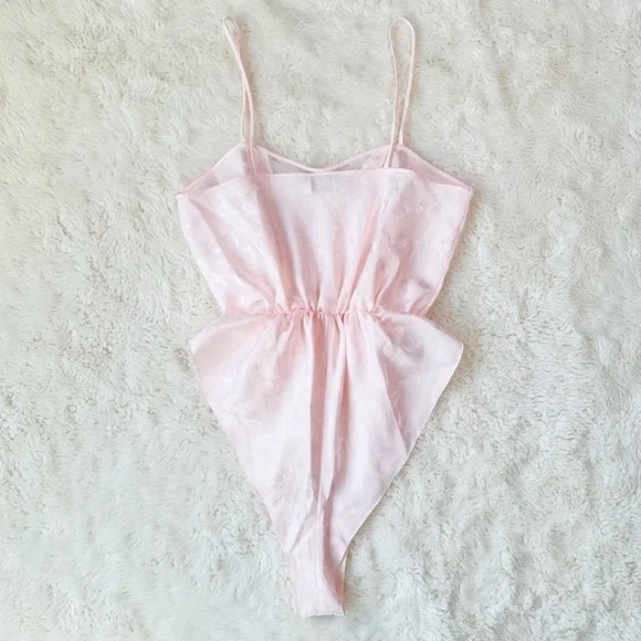 VTG La Vie En Rose Light Pink Satin Teddy Strappy
Bodysuit M Romantic Coquette - Picture 3 of 8